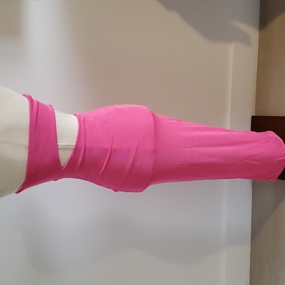 Naked Wardrobe Womens cut-out bodycon midi strapless pink dress size S NWOT - Picture 5 of 7